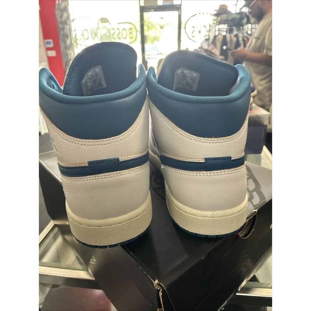 Nike Air Jordan 1 Mid SE White Industrial Blue White FN5215-141 Men's SZ 13 New